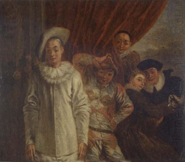 Jean-Antoine Watteau Harlequin,Pierrot and Scapin china oil painting image